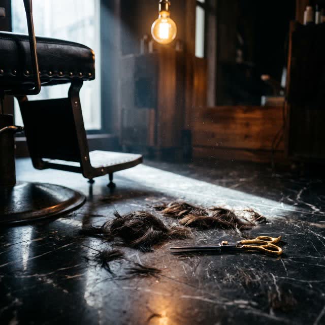 A haircut being finished at Noor Beauty Salon, Bailey Road Dhaka