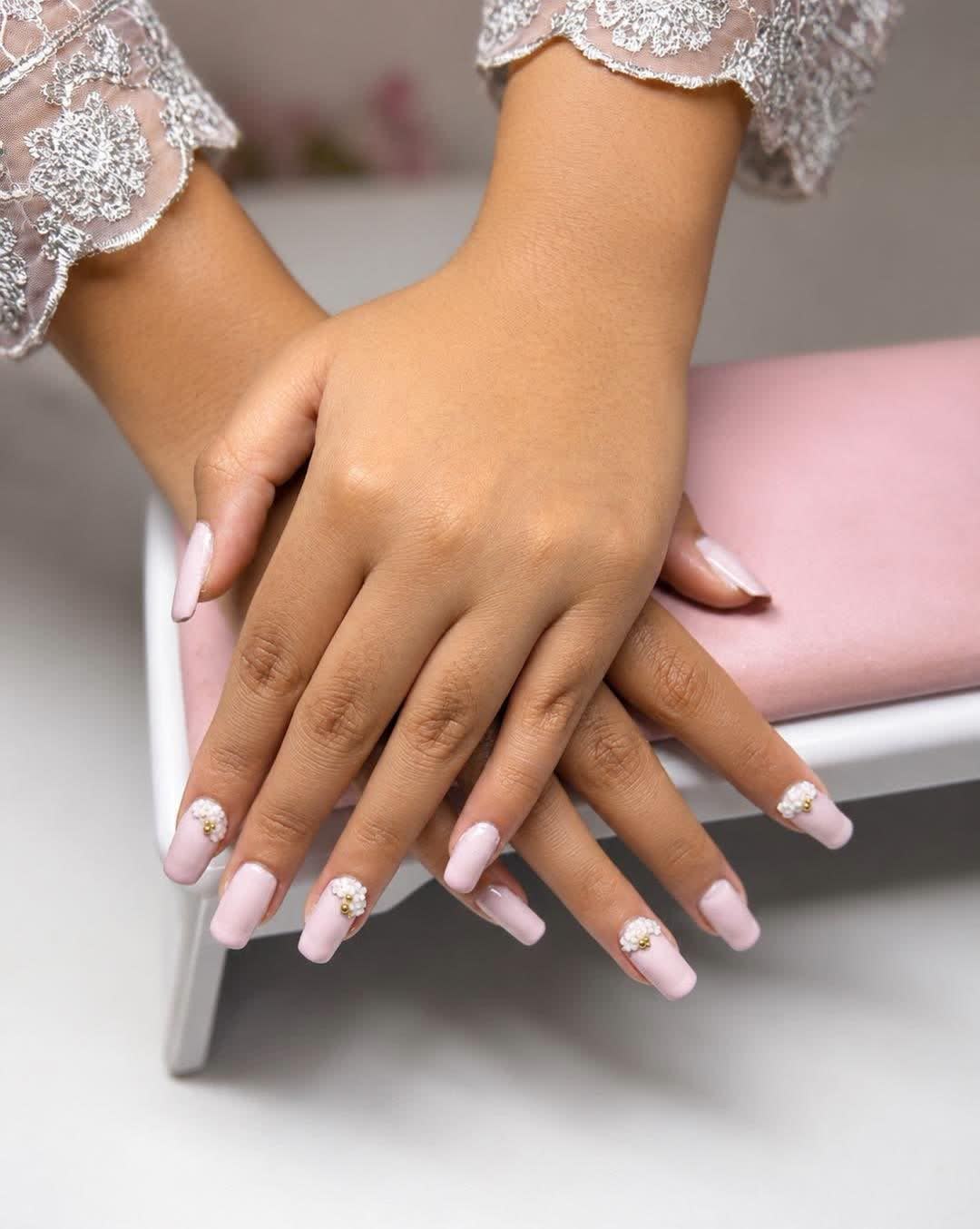 Nail extensions, shaped and finished