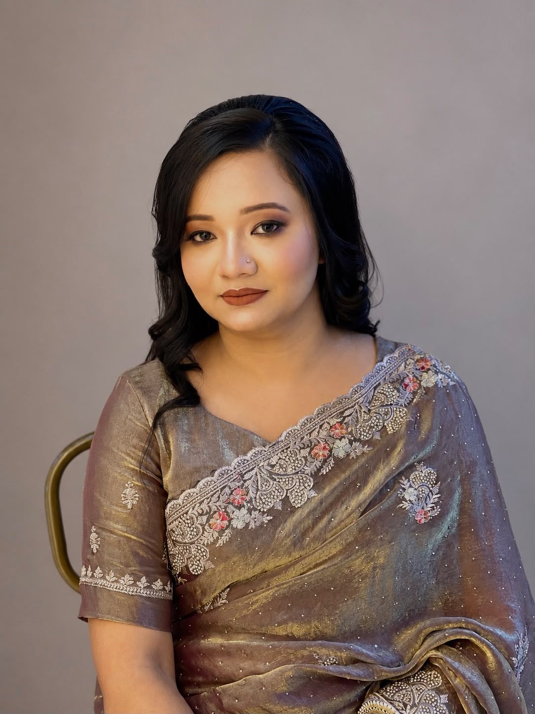 A soft party makeover, hair set to one side