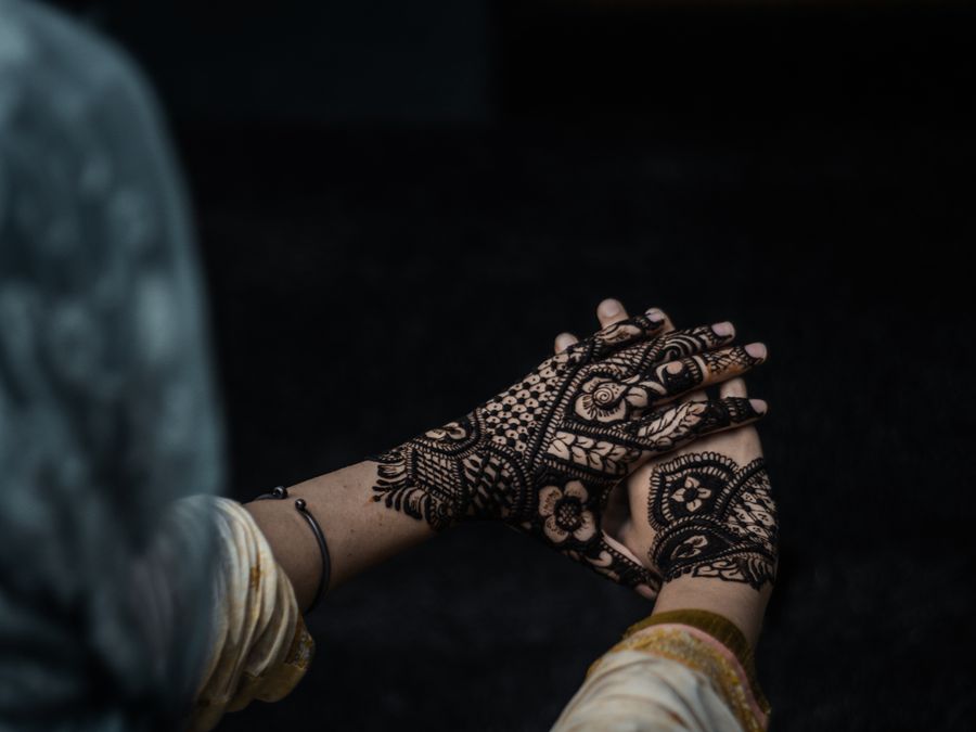 Henna decorated hands