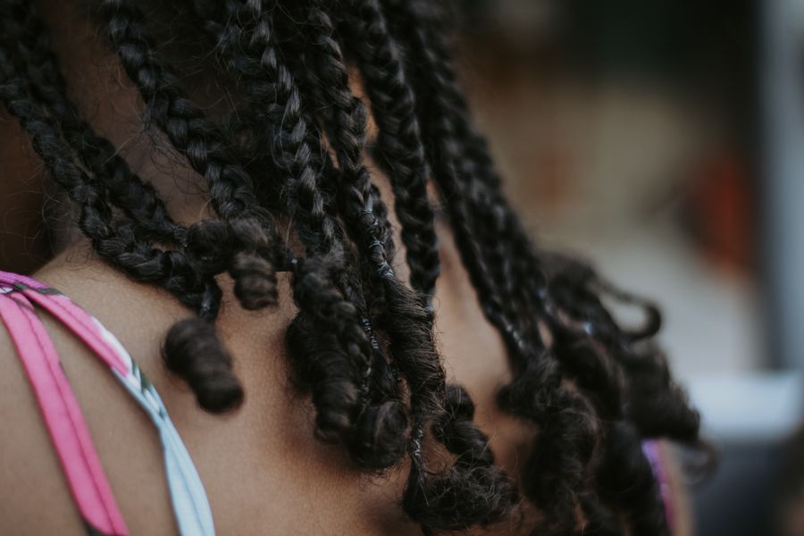 Braided hair detail
